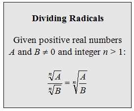 Multiplying and Dividing Radical Expressions - roms pure