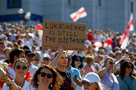 Huge, historic protests swamp Belarus' capital of Minsk, demanding that Lukashenko step down ...