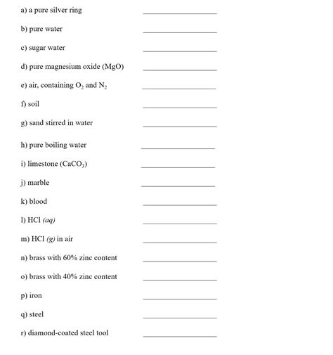 HOMOGENEOUS AND HETEROGENEOUS MIXTURES (WORKSHEET 4) - Worksheets Library