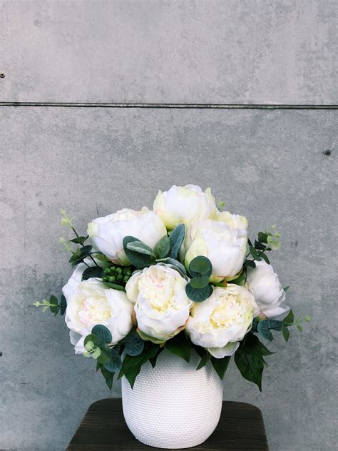 White Peony Silk Arrangement - The Lush Lily - Brisbane & Gold Coast ...