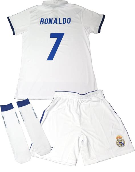 CONJUNTO REAL MADRID NIÑO CON DORSAL DE CRISTIANO RONALDO 1º EQUIPACION ...