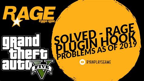 GTA 5: Rage Plugin Hook Problems 2019 SOLVED! - YouTube