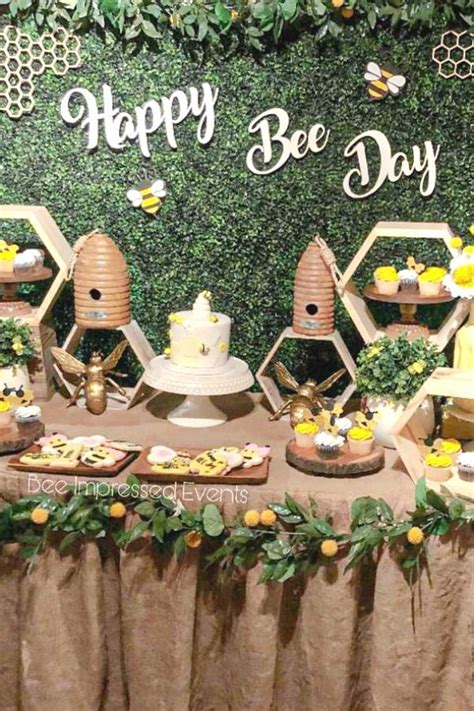 Happy First Bee Day Birthday Party Ideas | Photo 9 of 9 | Bee birthday party, Bumble bee ...