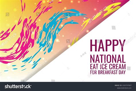 National Eat Ice Cream Breakfast Day Stock Vector (Royalty Free ...