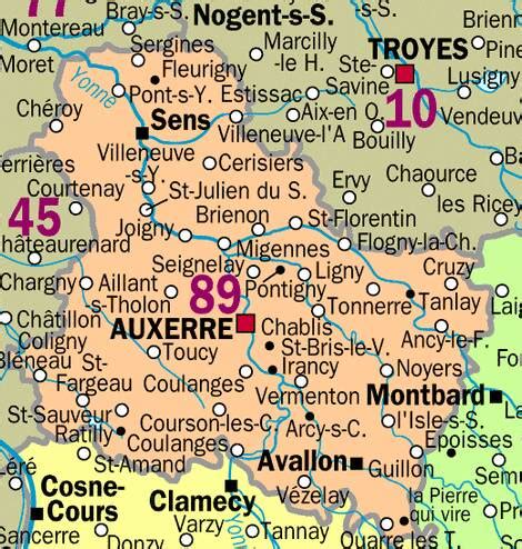 Yonne Wine Map