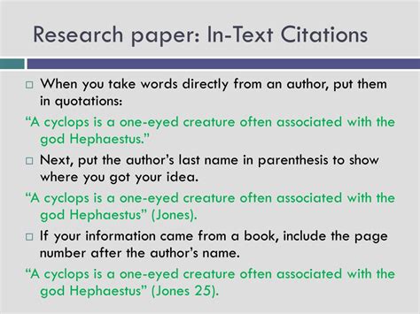 PPT - Research paper: In-Text Citations PowerPoint Presentation, free ...