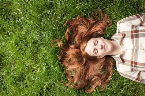 Teenage Girl Laying In Grass Photo Background And Picture For Free ...