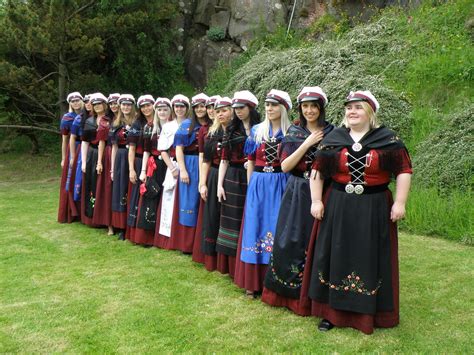 Faroese Students - Girls - Wearing the National Faroese Costume - a ...