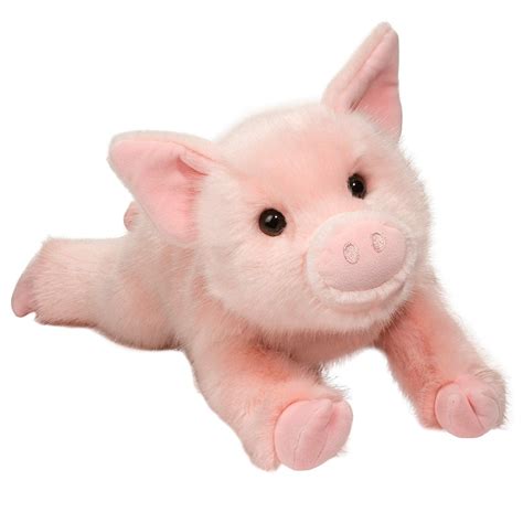 Douglas Soft Toy Plush Stuffed Animal Pig White - seensociety.com