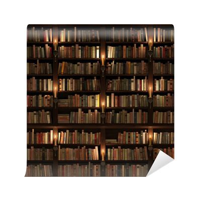 Wall Mural Bookshelf. Seamless texture (vertically and horizontally) - PIXERS.UK