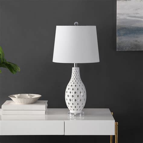 Safavieh Harlem 25 in. Modern Ceramic Table Lamp, White - Walmart.com