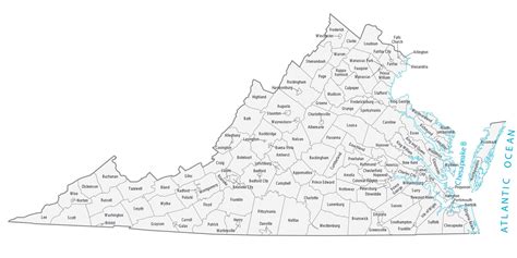 Printable Map Of Virginia Counties