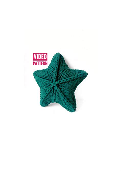 PATTERN Star Pillow Pattern Pillow Knit Video Pattern Pillow Crochet Pattern Independence Day ...