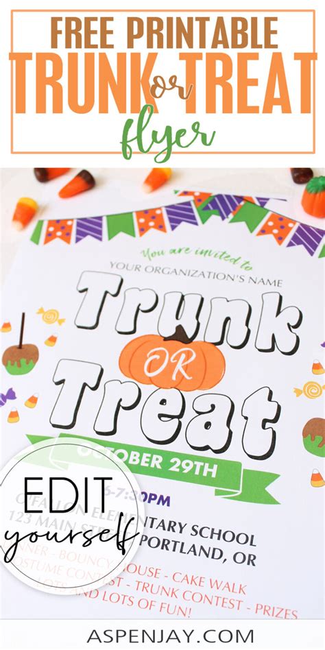 FREE Trunk or Treat Flyer Template - Aspen Jay