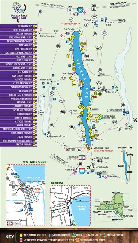 Printable Seneca Lake Wineries And Breweries Map