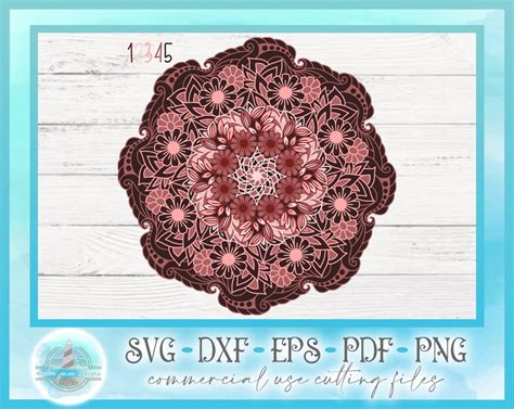 3D SVG Layered Design Flower Mandala SVG File Multi Layered Mandala SVG ...