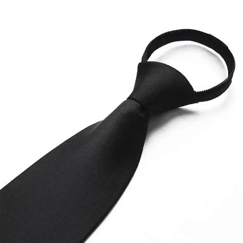 Black Necktie Black Funeral Tie Black Clip On Tie Security Doorman ...