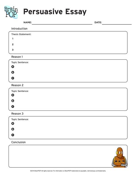 Persuasive Writing Graphic Organizer 2nd Grade