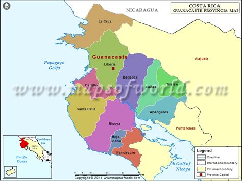 Guanacaste Costa Rica Map | Guanacaste Map