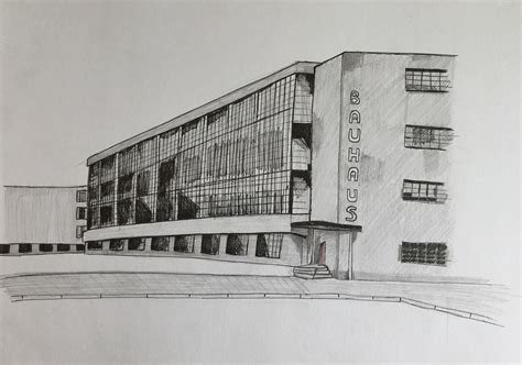 Bauhaus Sketch Bauhaus Building Architecture Architecture Student Pen Sketch