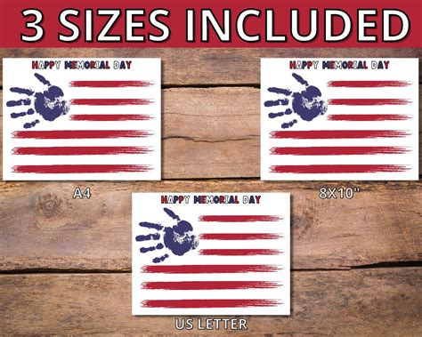 Flag Handprint Art for Memorial Day Memorial Day Activities | Etsy