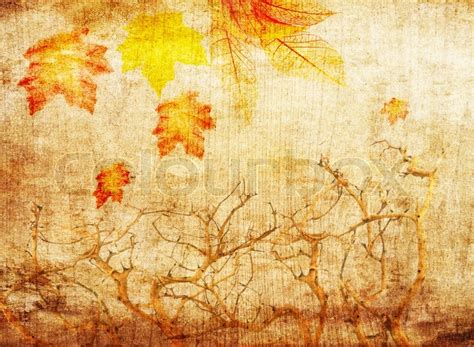 Grunge abstract fall background with ... | Stock image | Colourbox