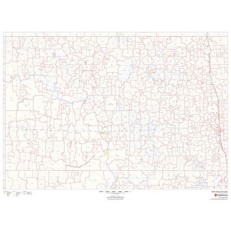 North Dakota - Zip Code Map by Map Sherpa - The Map Shop