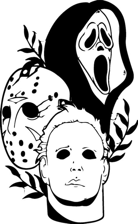 Horror Trio SVG Michael Myers Ghostface Jason Voorhees - Etsy