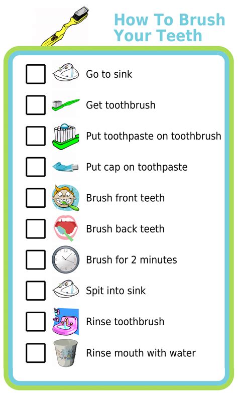 Free Printable - How To Brush Your Teeth | Social skills for kids, Age appropriate chores for ...