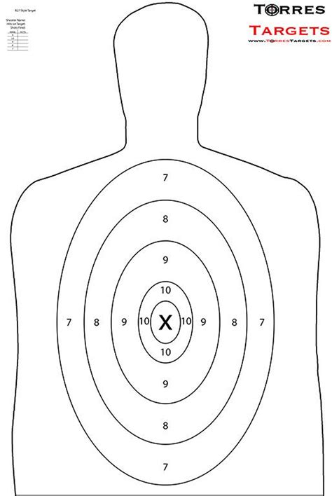 B27 Style Silhouette Paper Shooting Target White by Torres Targets