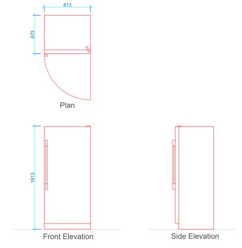 Single Door Refrigerator (19 Cu Ft) [Dimensions] - Layak Architect