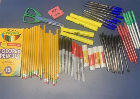 SCHOOL OFFICE SUPPLIES Lot Pen pencil colored Sharpie Hilighter Eraser Scissor $9.00 - PicClick
