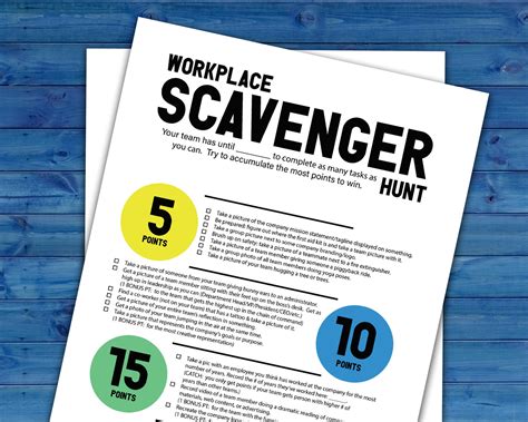 Workplace Team Scavenger Hunt Printable Activity Work | Etsy