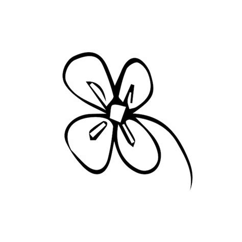 Premium Vector | Flower icon hand drawn simple black outline vector ...