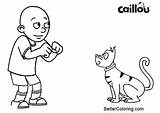 Caillou Coloring Pages Dog Gilbert  Free Printable sketch template