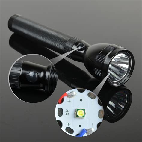 High Power Self defense flashlight XPE Q5 Cree Led Long Flashlight 3 Mold Stong +strobe+low ...