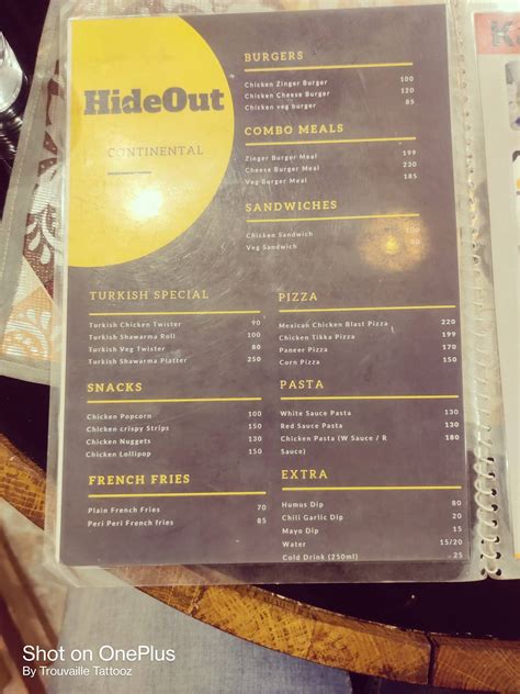 Menu at HideOut Cafe n Grill Kashmiri Wazwan restaurant, New Delhi, 337 ...