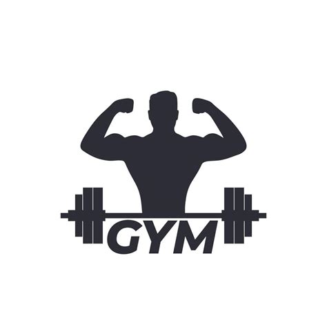 Fitness, gym logo with strong athlete and barbell 3108337 Vector Art at Vecteezy