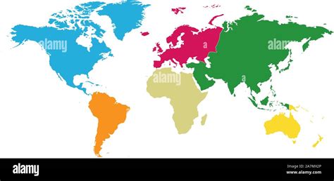 Colorful World Map Continents With Boundaries Vector Illustration Stock 16188 | Hot Sex Picture