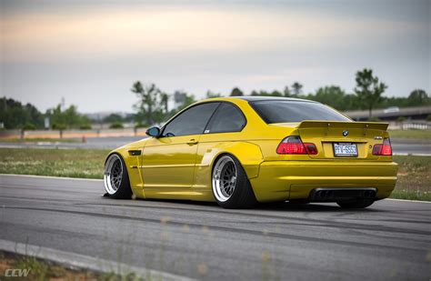 2003 BMW Phoenix Yellow Pandem Widebody E46 M3 - CCW Classic 3 Piece Wheels