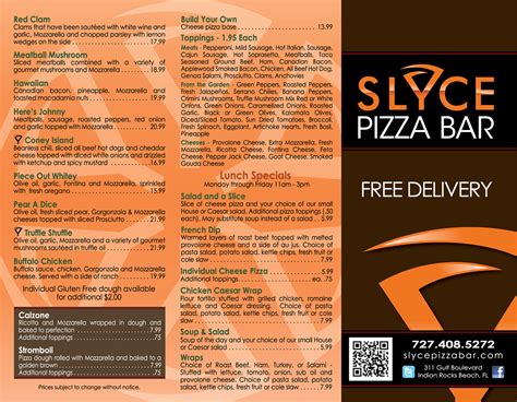 Slyce Pizza To Go Menu on Behance