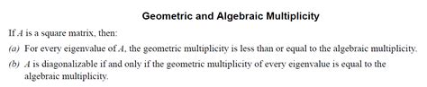 linear algebra - Geometric and Algebraic Multiplicity, zero dimensions ...