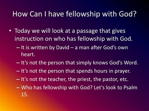 The Christ Centered Life: Fellowship with God - ppt download