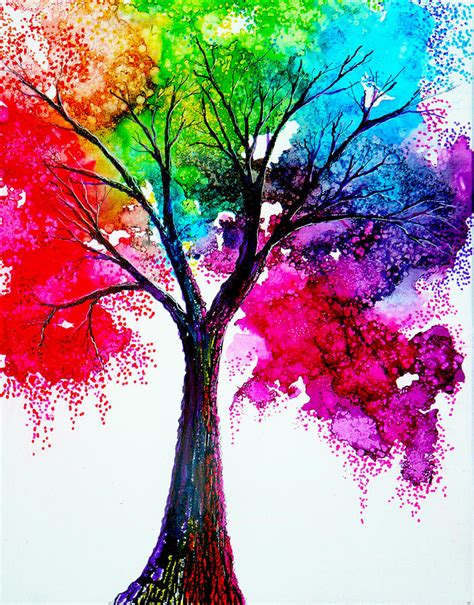 Rainbow Tree Painting by Ann Marie Bone