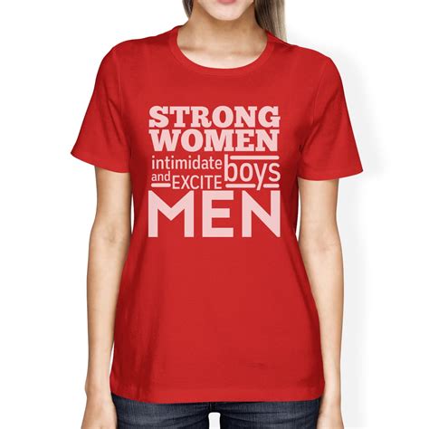 365 Printing - Strong Women Womens Red Funny Workout Saying T-Shirt For ...