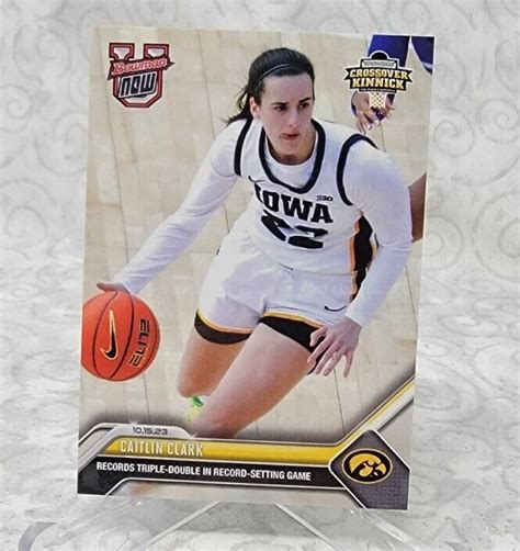 Caitlin Clark Iowa Basketball Triple Double 2023 Bowman U Now Card UI2 ...