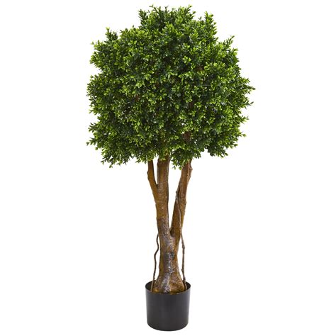 Nearly Natural 46" Boxwood Artificial Topiary Tree UV Resistant (Indoor/Outdoor) - Walmart.com