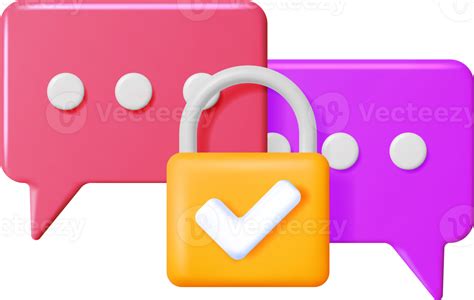 3D Chat Bubble with Padlock 35714951 PNG