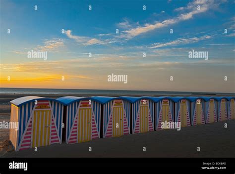 Beach huts at Dunkirk beach. Northern France Stock Photo - Alamy