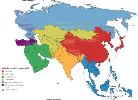 My Take On Asian Regions (OC) [4800 x 3475] : MapPorn